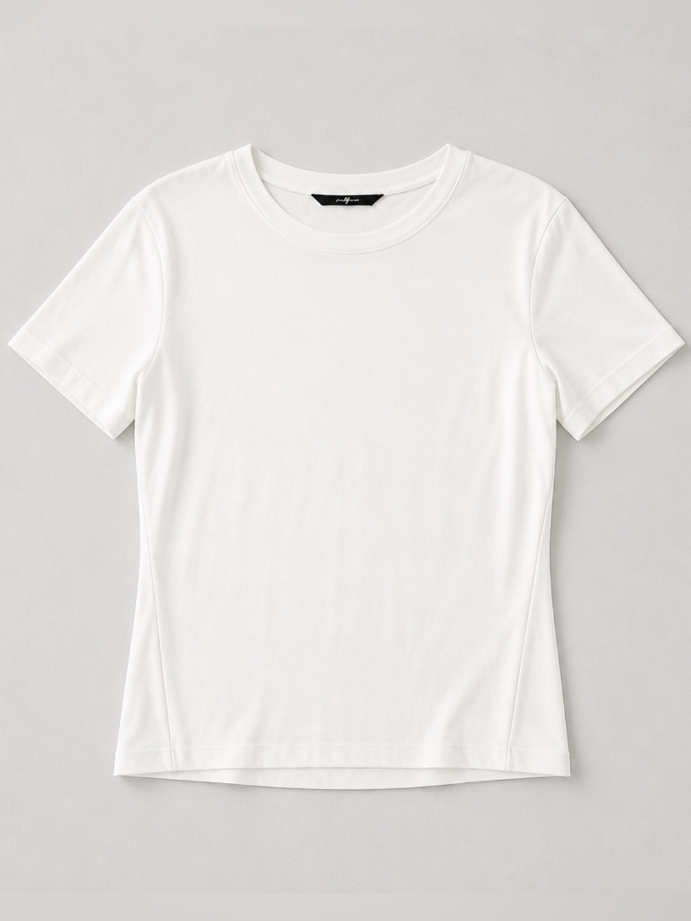 7 For All Mankind White Short Sleeve Crewneck Tee